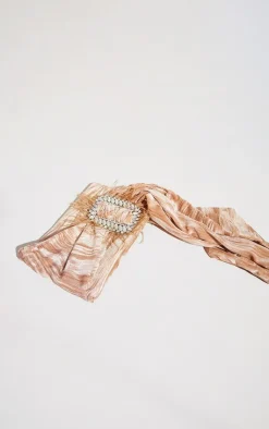 PrettyLittleThing Clutch Bags*Textured Velvet Diamante Buckle Clutch