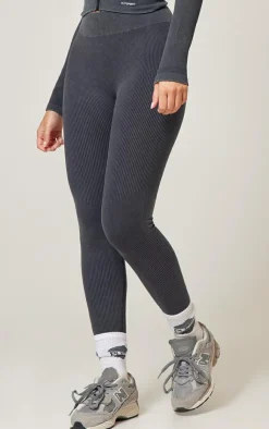 PrettyLittleThing Seamless Gym Wear*Acid Wash Rib Seamless High Waist Gym Leggings