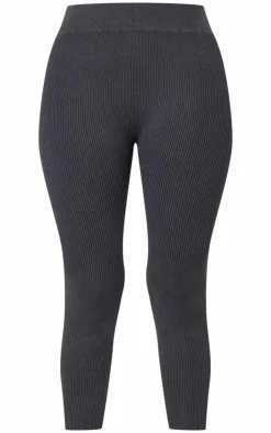 PrettyLittleThing Seamless Gym Wear*Acid Wash Rib Seamless High Waist Gym Leggings