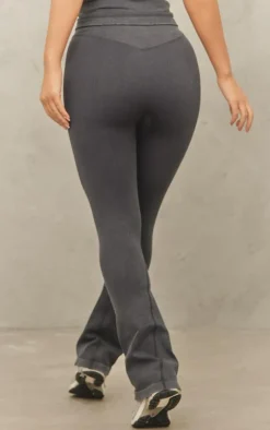 PrettyLittleThing Yoga Pants*Acid Wash Seamless Rib Flare Yoga Pants