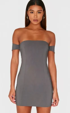 Bardot Bengaline Bodycon Dress-PrettyLittleThing Sale