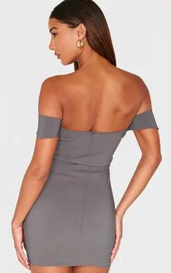Bardot Bengaline Bodycon Dress-PrettyLittleThing Sale