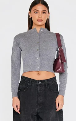 PrettyLittleThing Cardigans*Basic Knit Cropped Cardigan