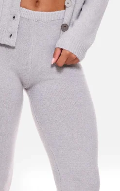 PrettyLittleThing Basic Knit Leggings Charcoal