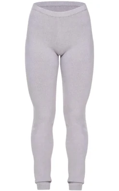 PrettyLittleThing Basic Knit Leggings Charcoal
