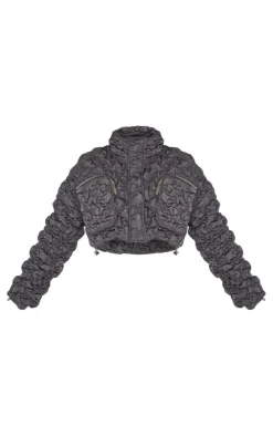 PrettyLittleThing Puffer Jackets*Bubble Textured Cropped Puffer Coat