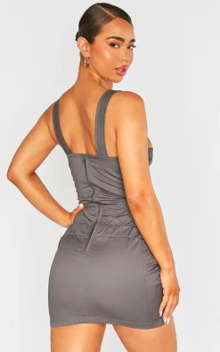 Cargo Cut Out Buckle Detail Bodycon Dress-PrettyLittleThing Outlet