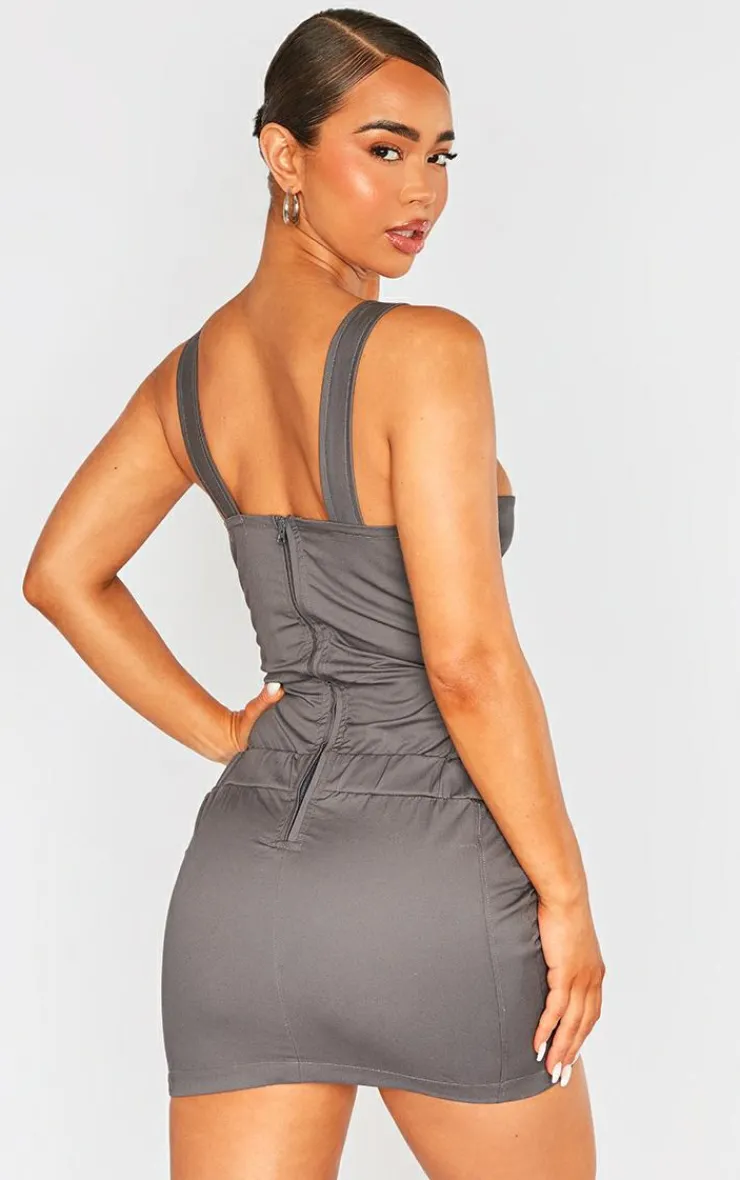 Cargo Cut Out Buckle Detail Bodycon Dress-PrettyLittleThing Outlet