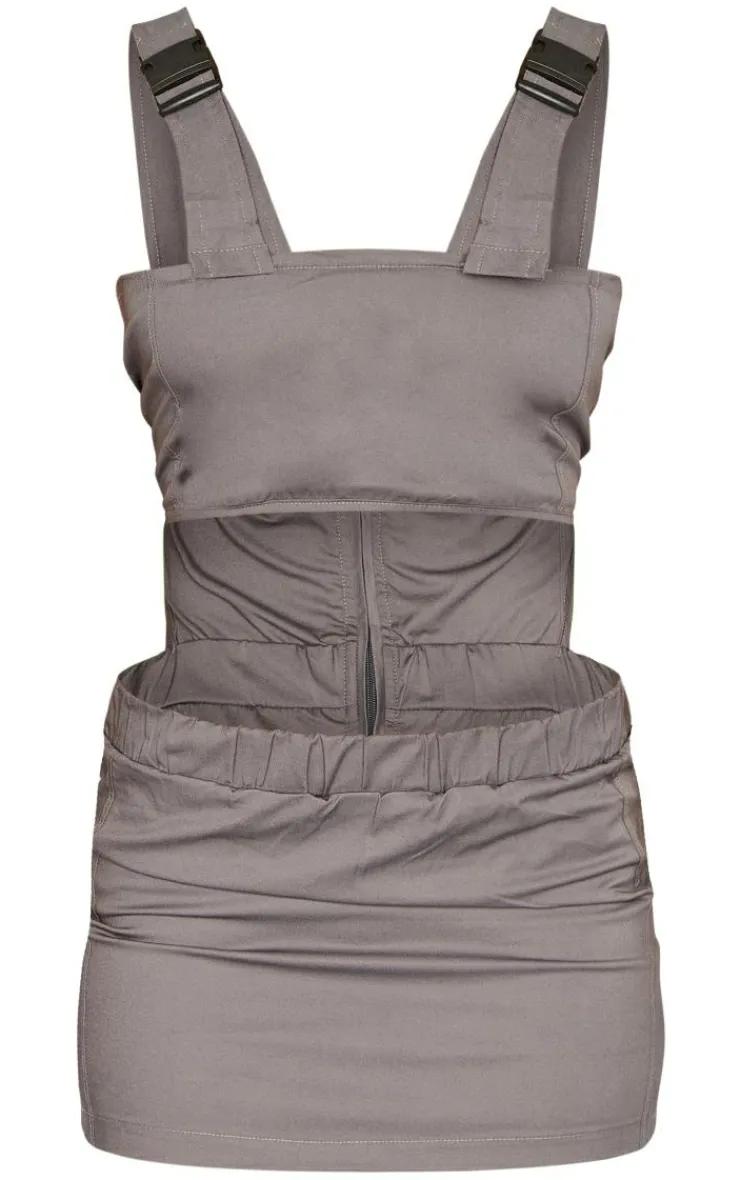 Cargo Cut Out Buckle Detail Bodycon Dress-PrettyLittleThing Outlet