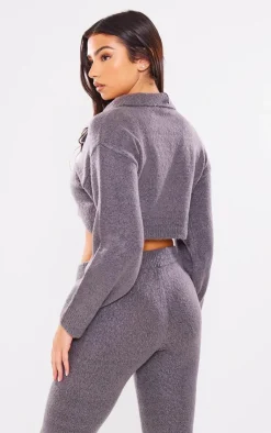 PrettyLittleThing Sweaters*Collared Crop Knit Sweater