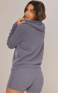 PrettyLittleThing Christmas Day Outfits*Cosy Long Sleeve Zip Up Hooded Pajama Top
