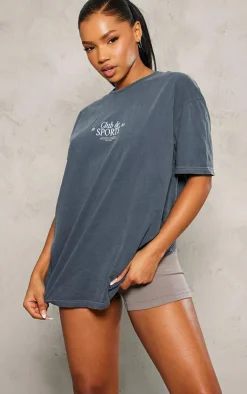 PrettyLittleThing T-Shirts*Club Sports Graphic Oversized T Shirt