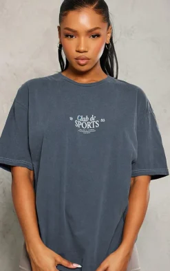 PrettyLittleThing T-Shirts*Club Sports Graphic Oversized T Shirt