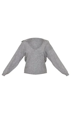 PrettyLittleThing Oversized Sweaters*Luxe Knit Open Back Oversized Sweater