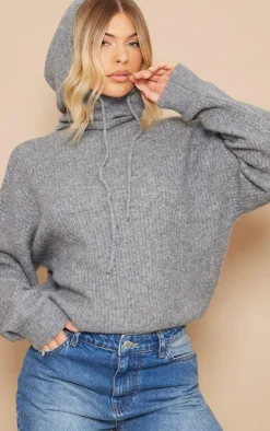 PrettyLittleThing Sweaters*Luxe Knit Sweater & Hood