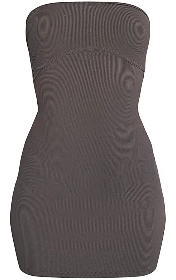 Ribbed Bandeau Underbust Detail Bodycon Dress-PrettyLittleThing Best