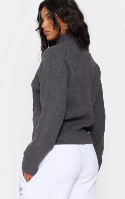 PrettyLittleThing Sweaters*Ripple Knit Half Zip Sweater