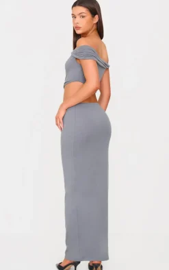 Soft Touch Bardot Cut Out Maxi Dress-PrettyLittleThing New