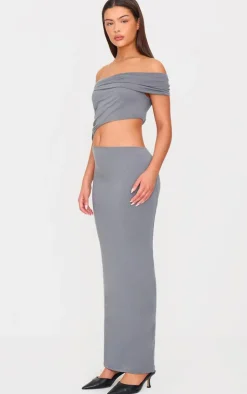 Soft Touch Bardot Cut Out Maxi Dress-PrettyLittleThing New