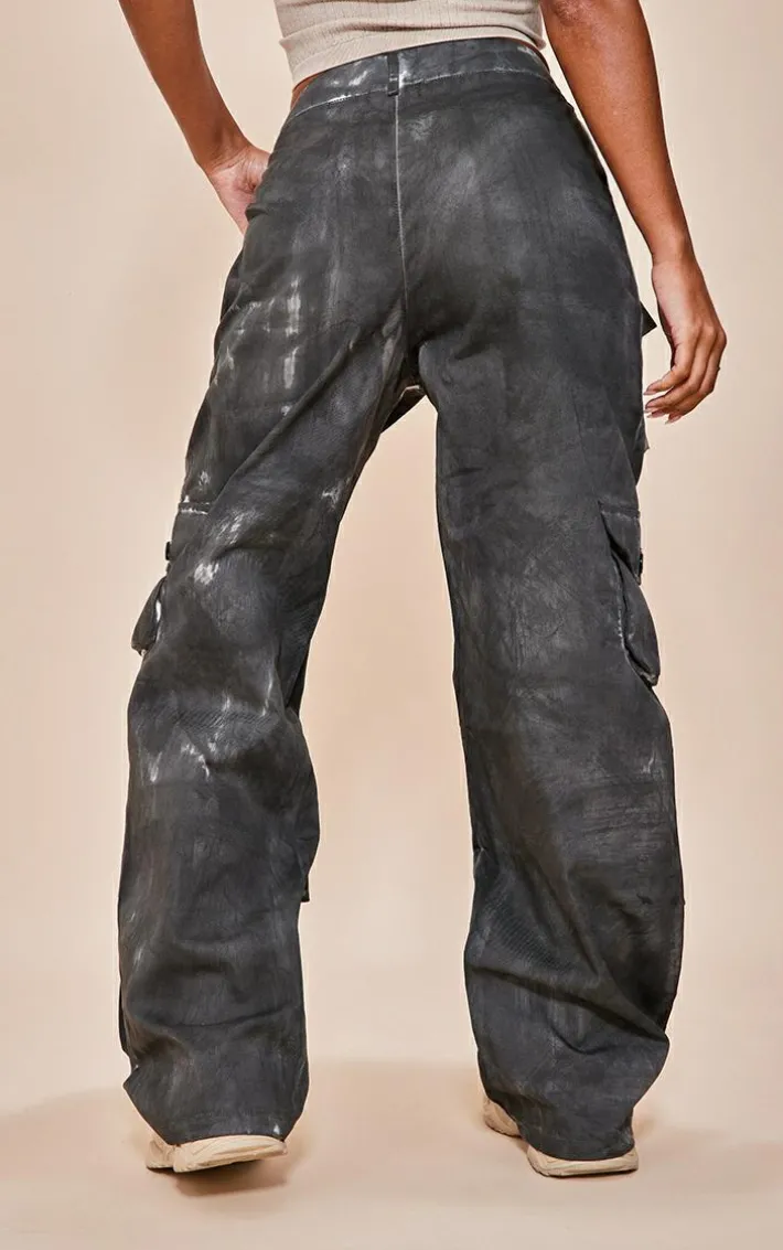 Charcoal Grey Vintage Wash Twill Extreme Oversized Cargo's