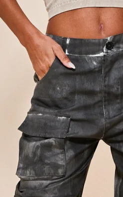 Charcoal Grey Vintage Wash Twill Extreme Oversized Cargo's