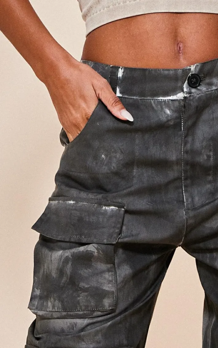Charcoal Grey Vintage Wash Twill Extreme Oversized Cargo's