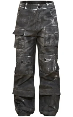 Charcoal Grey Vintage Wash Twill Extreme Oversized Cargo's
