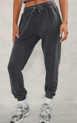 Discount PrettyLittleThing High Waisted Cuffed Sweatpants Charcoal