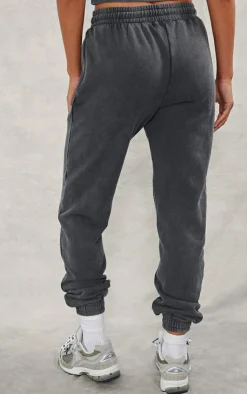Discount PrettyLittleThing High Waisted Cuffed Sweatpants Charcoal