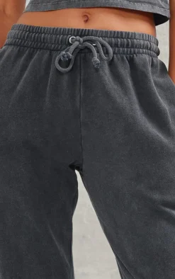 Discount PrettyLittleThing High Waisted Cuffed Sweatpants Charcoal