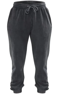 Discount PrettyLittleThing High Waisted Cuffed Sweatpants Charcoal