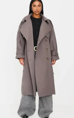 PrettyLittleThing Trench Coats*Hooded Oversized Woven Trench Coat