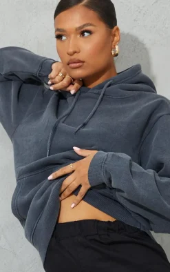 Charcoal Overdyed Washed Hoodie