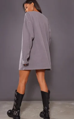 PrettyLittleThing Sweater Dresses*Oversized Sweat Long Sleeve Sweater Dress