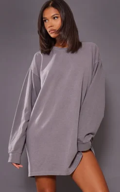 PrettyLittleThing Sweater Dresses*Oversized Sweat Long Sleeve Sweater Dress