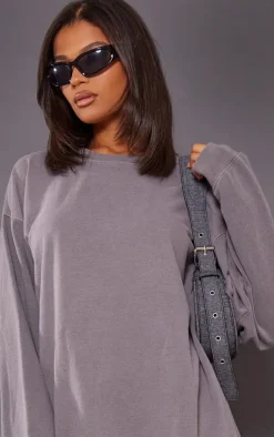 PrettyLittleThing Sweater Dresses*Oversized Sweat Long Sleeve Sweater Dress