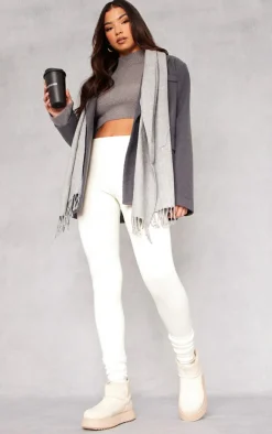PrettyLittleThing Knitted Tops*Rib Knit Open Back Cropped Sweater