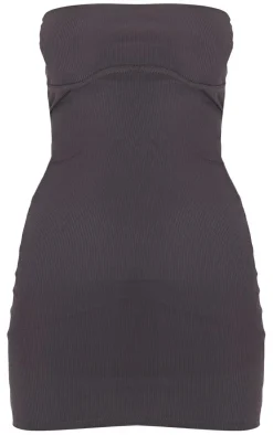 Ribbed Bandeau Underbust Detail Bodycon Dress-PrettyLittleThing Discount