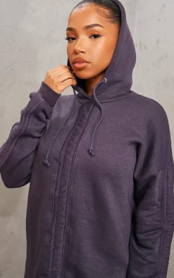 PrettyLittleThing Sweater Dresses*Ruched Hooded Sweater Dress
