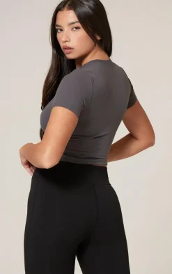 PrettyLittleThing Workout Tops*Sculpt Longline Short Sleeve Gym Top