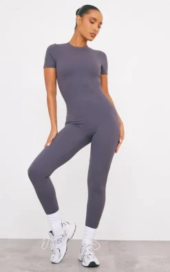 PrettyLittleThing Gym Wear*Sculpt Short Sleeve Unitard