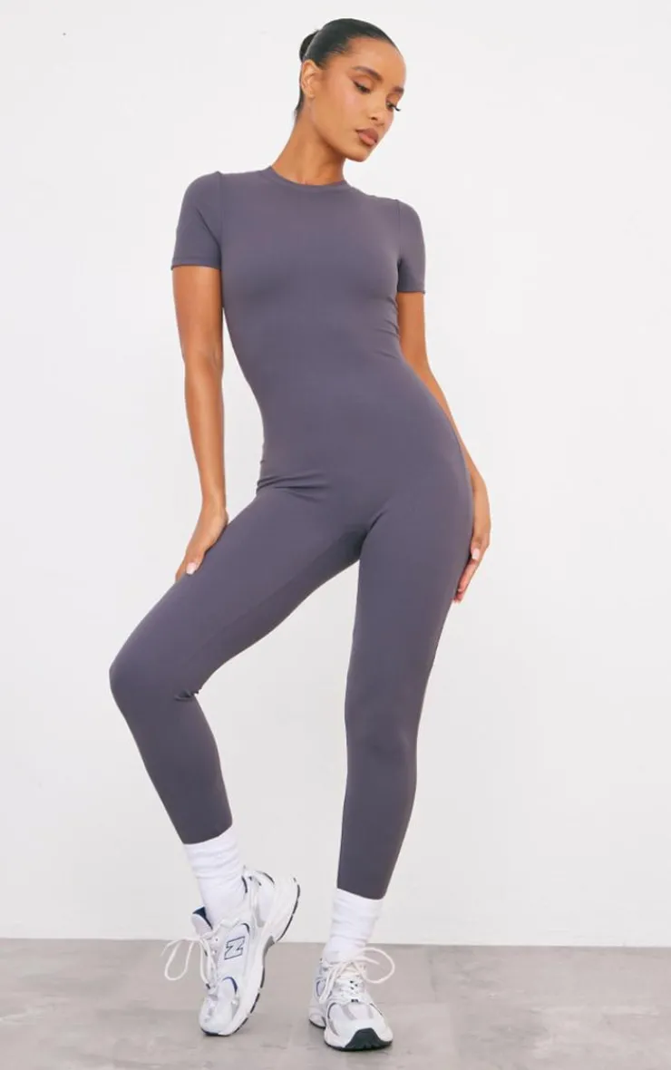 PrettyLittleThing Gym Wear*Sculpt Short Sleeve Unitard