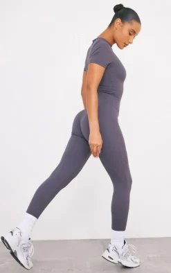 PrettyLittleThing Gym Wear*Sculpt Short Sleeve Unitard