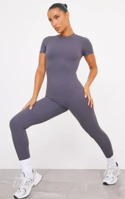 PrettyLittleThing Gym Wear*Sculpt Short Sleeve Unitard