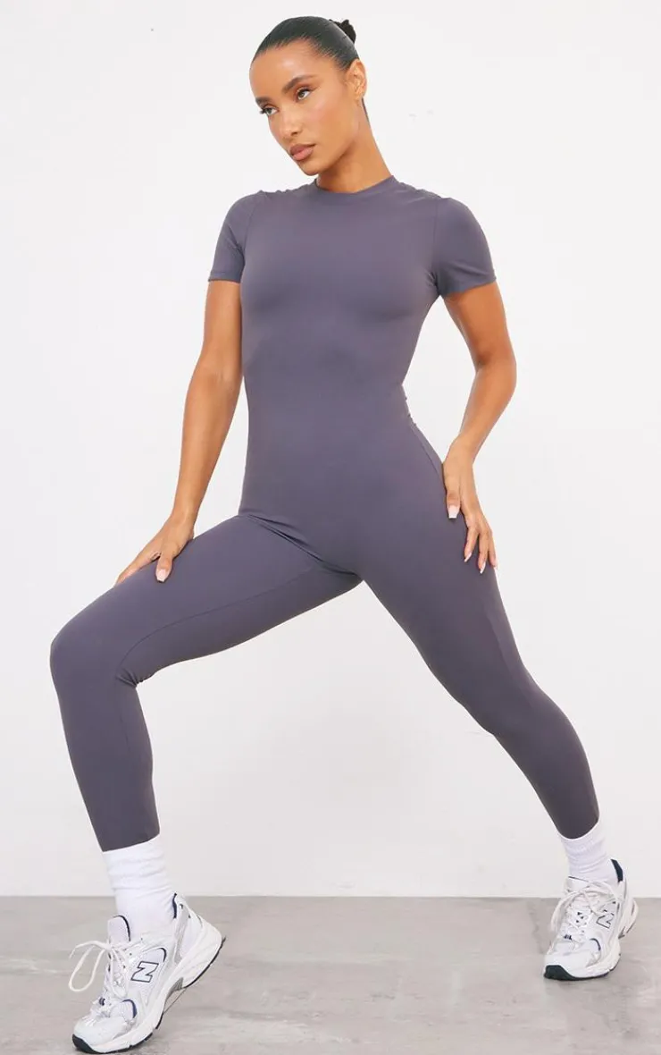 PrettyLittleThing Gym Wear*Sculpt Short Sleeve Unitard