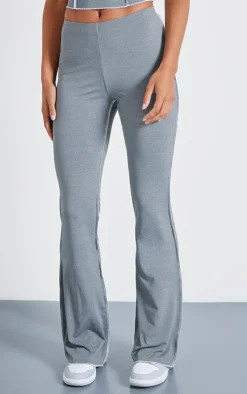 Clearance PrettyLittleThing Seam Detail Mid Rise Skinny Flared Pants Charcoal