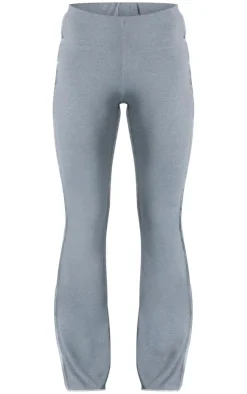 Clearance PrettyLittleThing Seam Detail Mid Rise Skinny Flared Pants Charcoal