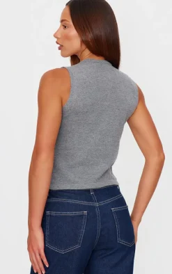 PrettyLittleThing Knitted Tops*Soft Knitted Button Through Vest
