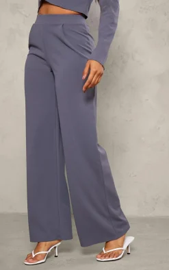 Outlet PrettyLittleThing Soft Tailored Wide Leg Pants Charcoal