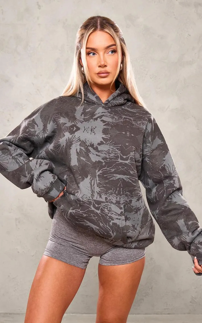Charcoal Splatter Print Hoodie